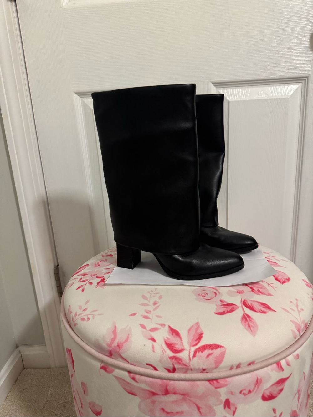 Marc Fisher Black Mid-Calf Block Heel Women's Boots
